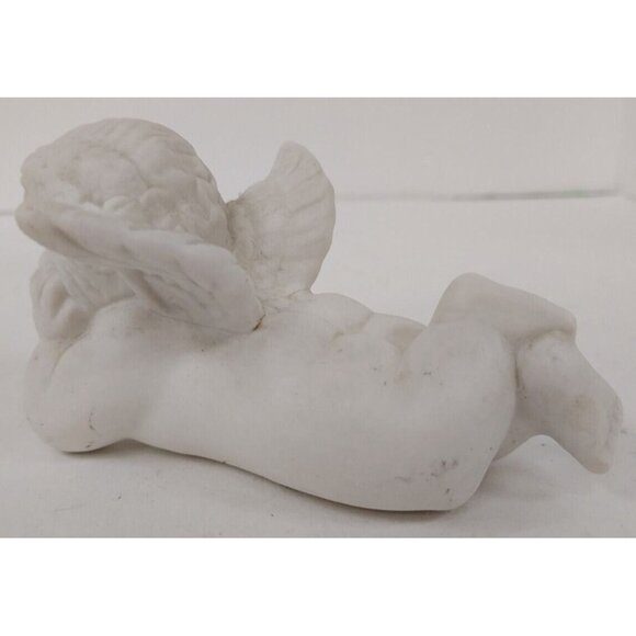 Angel Figurine Ceramic Bisque- Reclining Position- By Vigor - Picture 3 of 7